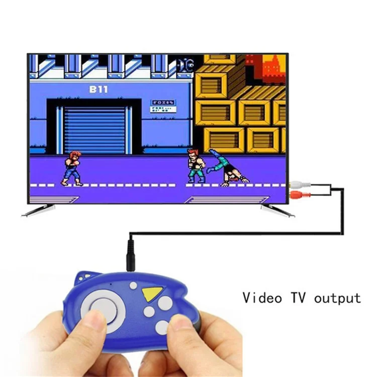 DATA FROG Portable 8-Bit Retro TV Game Console Built-In 89 Games Mini Controller - Black