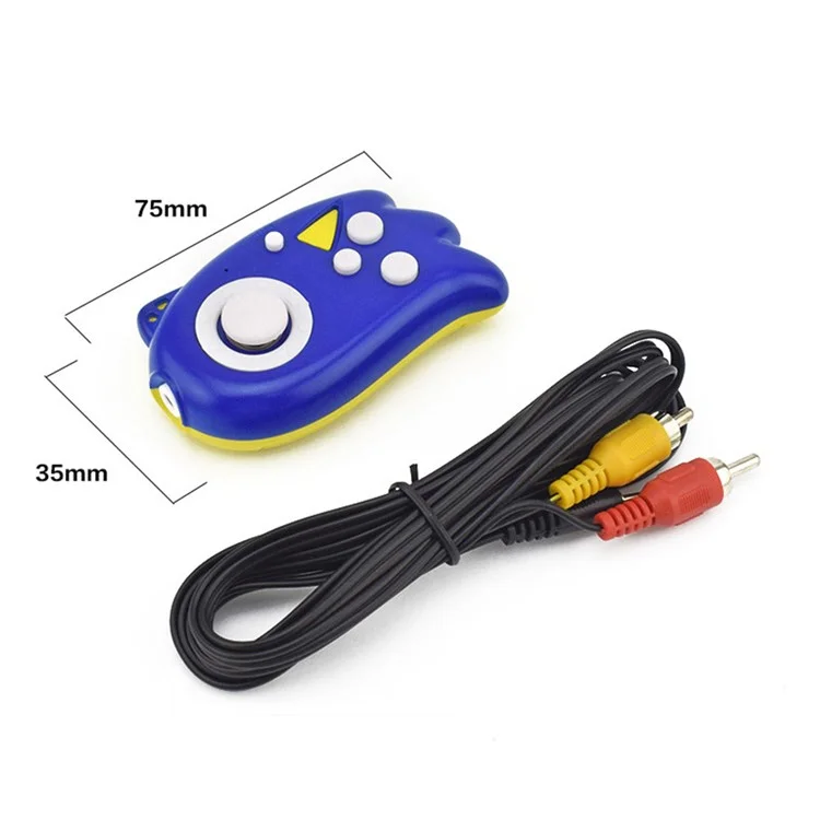 DATA FROG Portable 8-Bit Retro TV Game Console Built-in 89 Games Mini Controller - Blue+Yellow