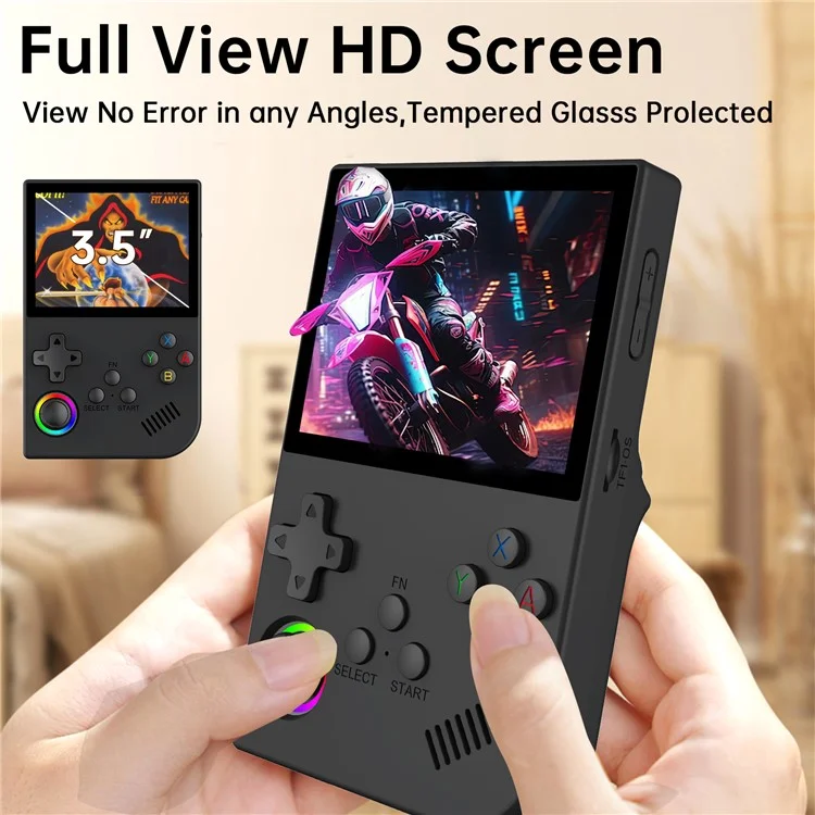 XGB36 3,5 Zoll Display Open-Source Handheld-Spielkonsole mit Retro-Arcade-Spielen, 5+128G - Blau