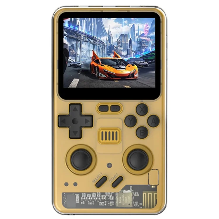 Console de jeu rétro portable POWKIDDY RGB20PRO 64G avec écran IPS de 3,2 pouces - Jaune