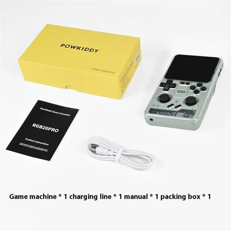 POWKIDDY RGB20PRO 64G Retro Handheld Gaming Console 3.2-inch IPS Screen - Matcha Green