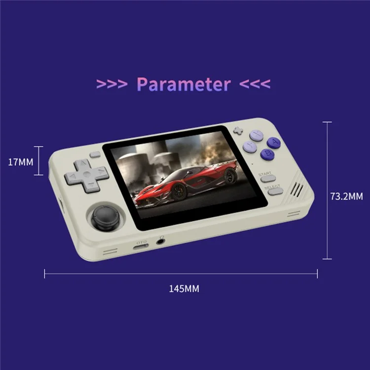 POWKIDDY RGB10X 64G Handheld Game Console 3.5 Inch 4:3 IPS Screen Video Game Player - Black