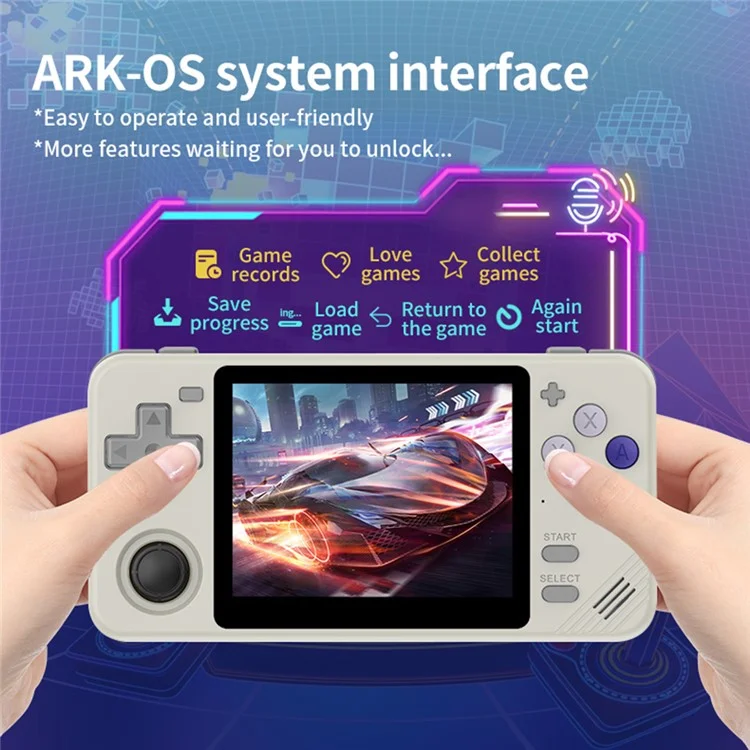 POWKIDDY RGB10X 64G Handheld Game Console 3.5 Inch 4:3 IPS Screen Video Game Player - Black