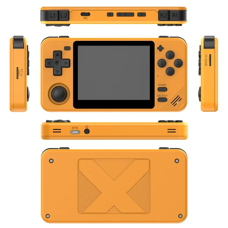 POWKIDDY RGB10X 128G Portable Game Console 3.5 Inch 4:3 IPS Screen Video Game Player - Yellow