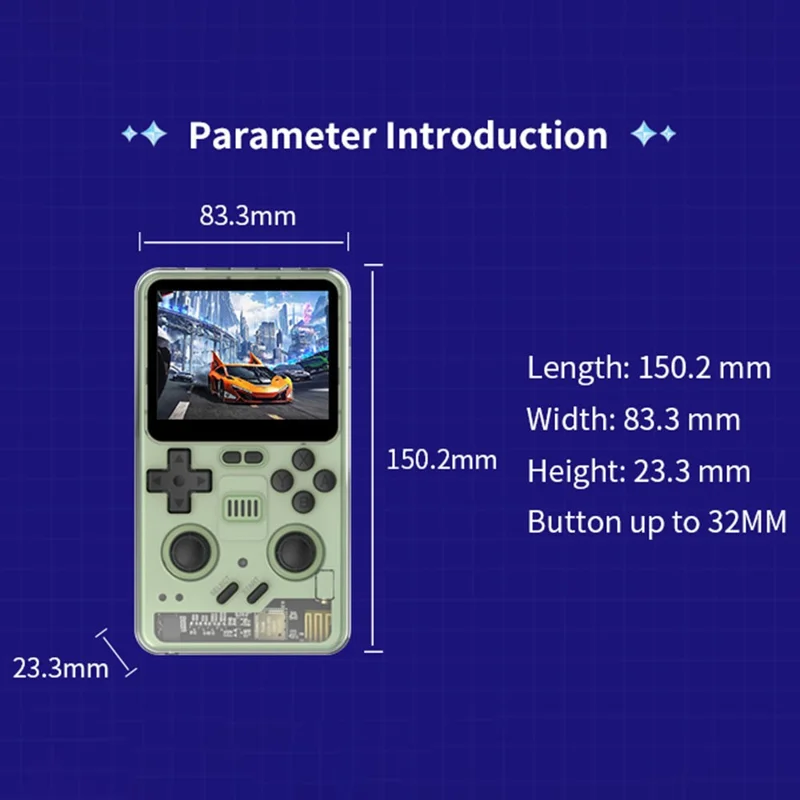 POWKIDDY RGB20PRO 128G Retro Handheld Gaming Console 3.2-inch IPS Screen - Matcha Green