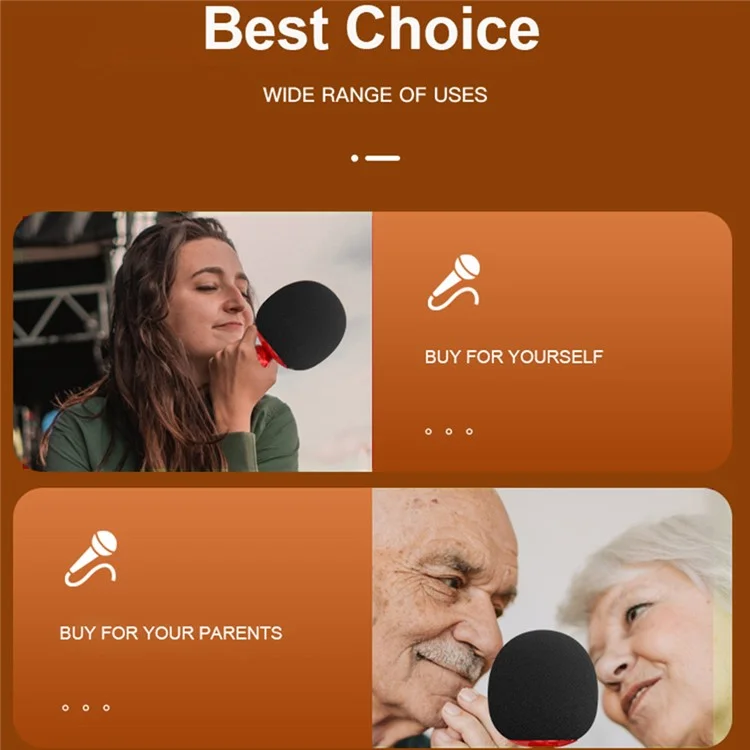 Micrófono inalámbrico Bluetooth K2 con cabeza de hongo, micrófono de canto, versión en inglés - Rojo