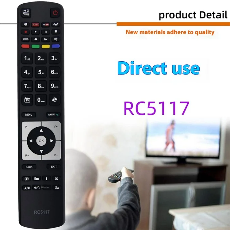 RC5117 For Hitachi TV Remote Controller 1-8m ABS Television Remote Control