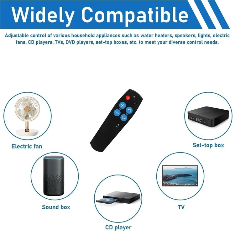Control remoto IR de 7 botones para televisor, decodificador, DVD, VCD, controlador inteligente de aprendizaje