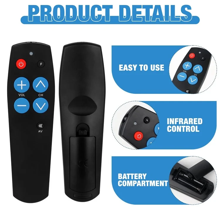 Control remoto IR de 7 botones para televisor, decodificador, DVD, VCD, controlador inteligente de aprendizaje