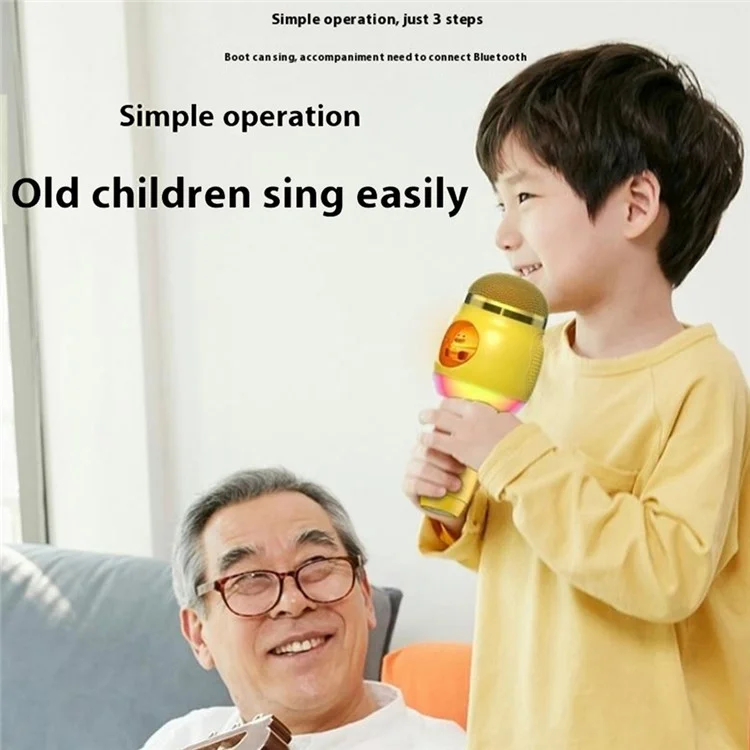 Cartoon Children Microphone Wireless Bluetooth-compatible Speaker Early Education Karaoke Machine - Pink Cat