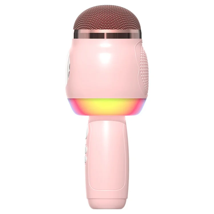 Cartoon Children Microphone Wireless Bluetooth-compatible Speaker Early Education Karaoke Machine - Pink Cat