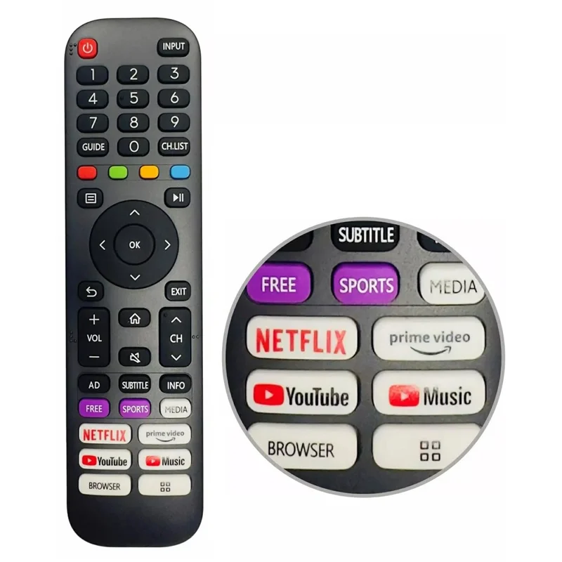 EN2AE30H Universal Remote Control Replacement For Hisense 4K UHD Android Smart Tvs