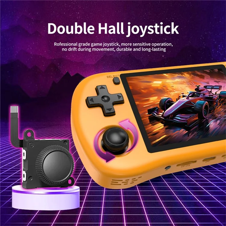 Console de jeu portable POWKIDDY X35H 3,5 pouces Écran IPS Joystick à capteur de Hall (Sans carte) - Noir transparent