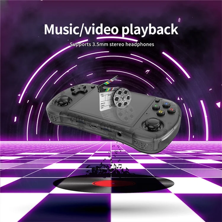 Console de jeu portable POWKIDDY X35H 3,5 pouces Écran IPS Joystick à capteur de Hall (Sans carte) - Noir transparent