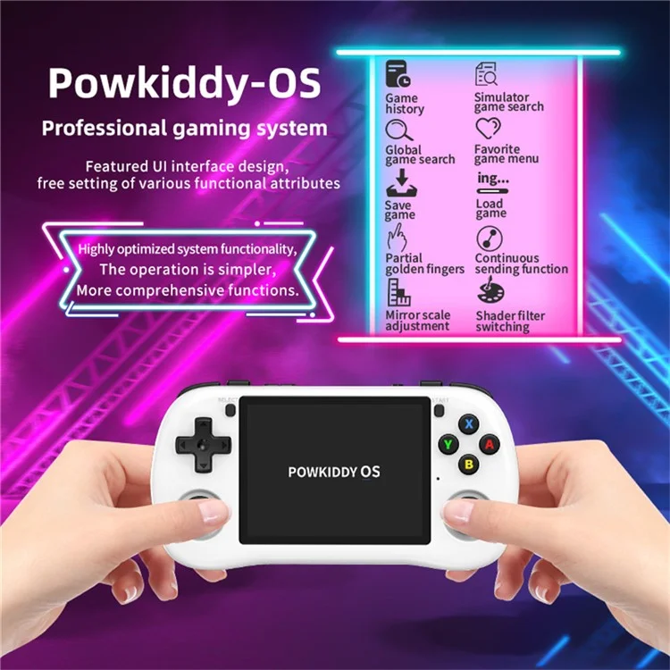 Console de jeu portable POWKIDDY X35H 3,5 pouces Écran IPS Joystick à capteur de Hall (Sans carte) - Noir transparent