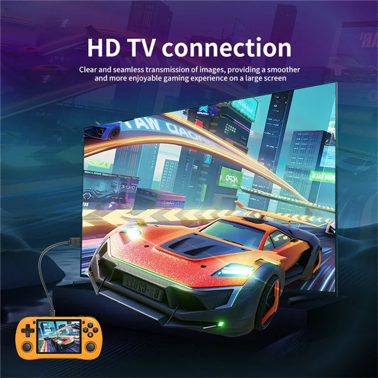 Console de jeu portable POWKIDDY X35H 3,5 pouces Écran IPS Joystick à capteur de Hall (Sans carte) - Noir transparent