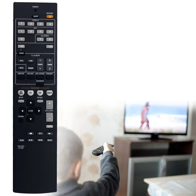 RAV463 For Yamaha Audio / Video Receiver Remote Control Replacement Battery Operated Controller