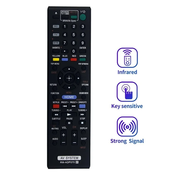 RM-ADP070 For Sony DVD Remote Control Replacement 1-8m ABS Ergonomic Handheld Controller