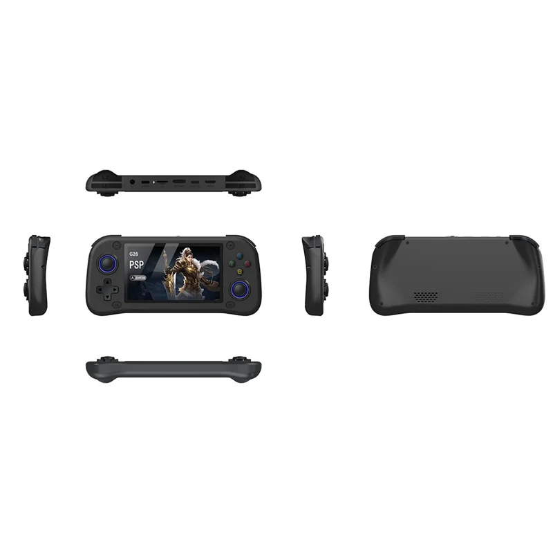 G28 64G Handheld Game Console 4.3 Inch HD IPS Screen Retro Arcade Game Device - Black