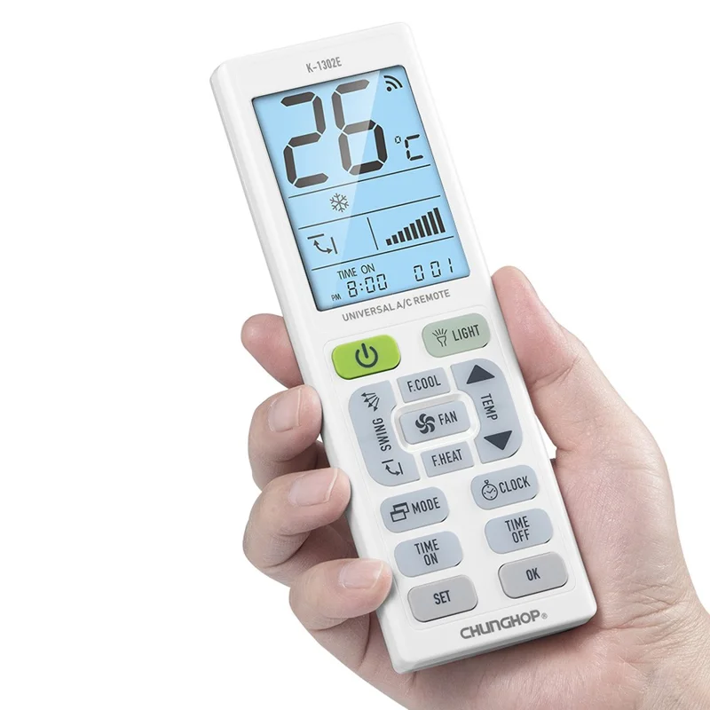 CHUNGHOP K-1302E Universal Air Conditioner Remote Control Large LCD Display A / C Controller