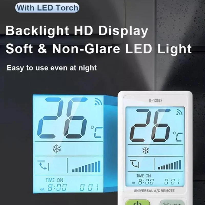 CHUNGHOP K-1302E Universal Air Conditioner Remote Control Large LCD Display A / C Controller