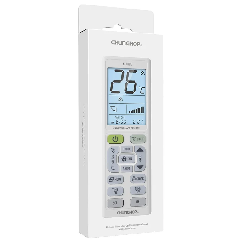 CHUNGHOP K-1302E Universal Air Conditioner Remote Control Large LCD Display A / C Controller