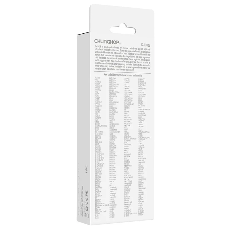 CHUNGHOP K-1302E Universal Air Conditioner Remote Control Large LCD Display A / C Controller