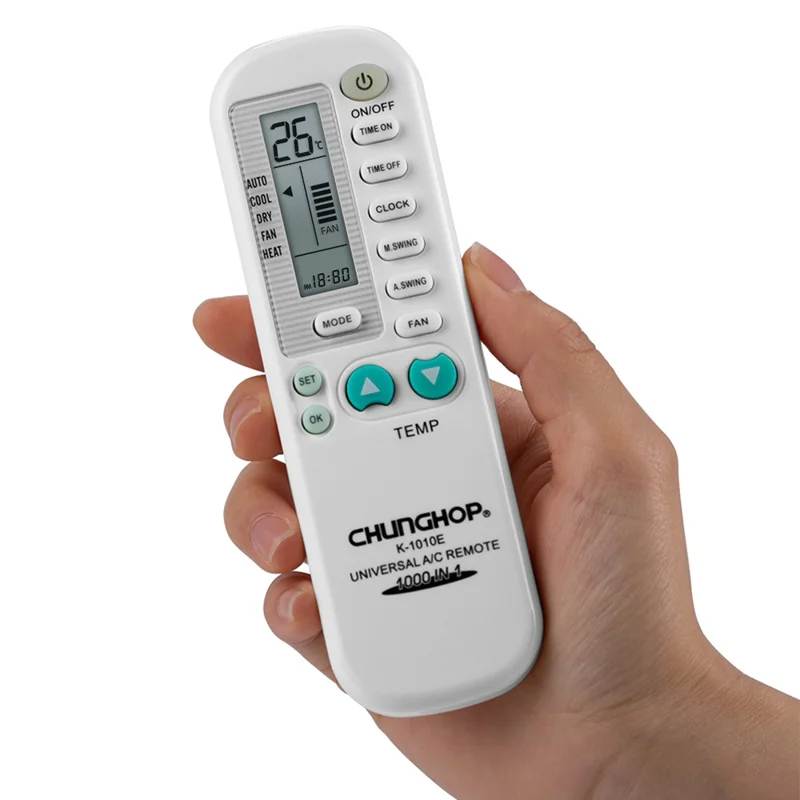 CHUNGHOP K-1010E 12 knapps universal fjärrkontroll till luftkonditionering A / C-regulator med klockfunktion