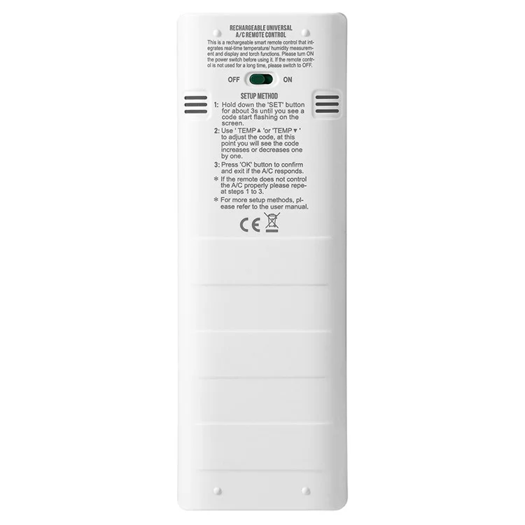 CHUNGHOP K-3308E Rechargeable Universal Air Conditioner Remote Control with Temperature / Humidity Display