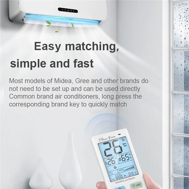 CHUNGHOP K-3308E Rechargeable Universal Air Conditioner Remote Control with Temperature / Humidity Display