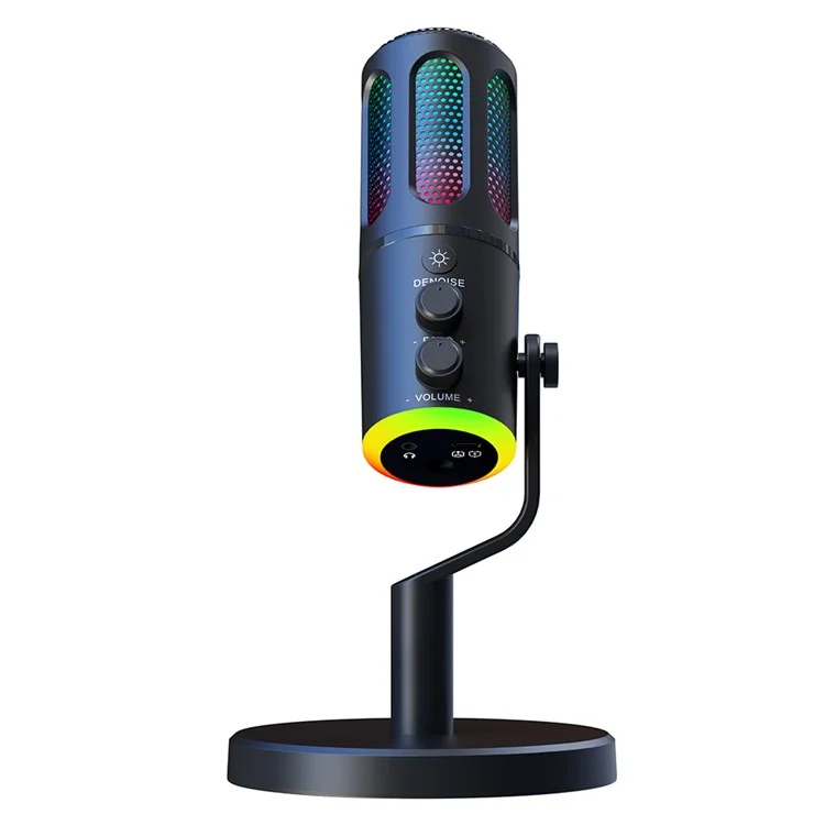 Micrófono de Escritorio SU8 con Luz Ambiental RGB para Streaming en Directo / Grabación / Reducción de Ruido para Gaming