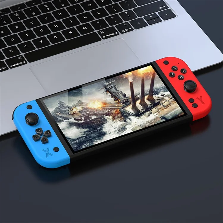 G90 7 Inch IPS HD Screen Handheld Game Console Multi-System Emulator Arcade Gaming Controller - Red+Blue