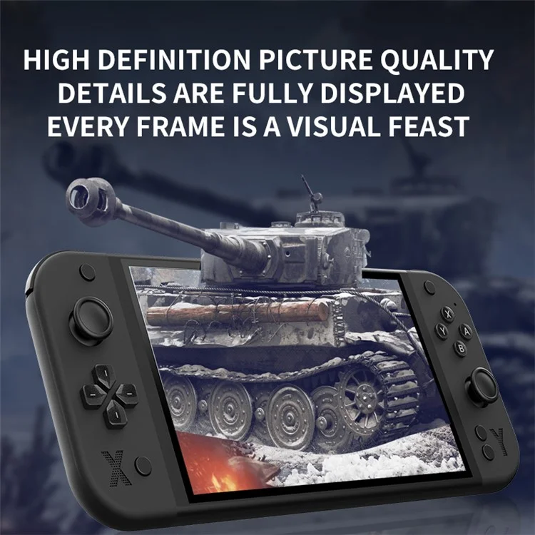 G90 7 Inch IPS HD Screen Handheld Game Console Multi-System Emulator Arcade Gaming Controller - Red+Blue