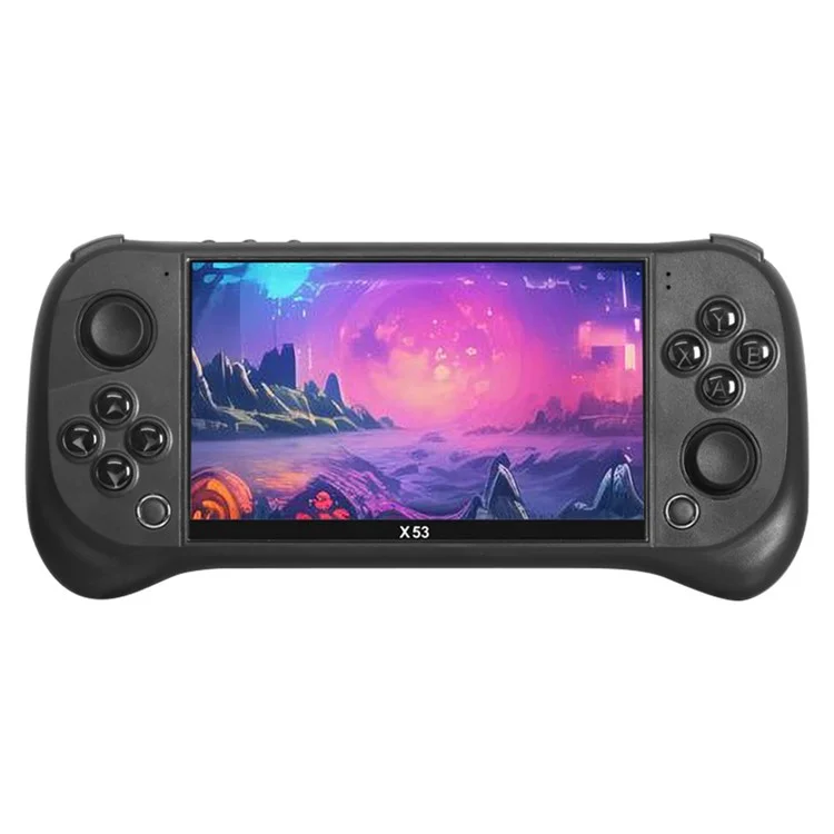 X53 5.1 Inch IPS HD Screen Handheld Game Console Retro Arcad Gaming Controller Support TV Output - Black