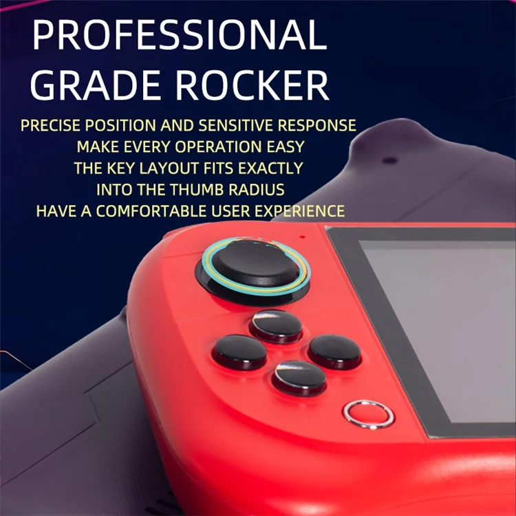 X53 5.1 Inch IPS HD Screen Handheld Game Console Retro Arcad Gaming Controller Support TV Output - Black