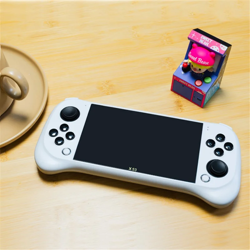 X53 5.1 Inch IPS HD Screen Handheld Game Console Retro Arcad Gaming Controller Support TV Output - White