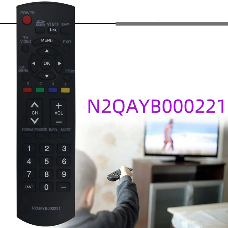 N2QAYB000221 For Panasonic TV Remote Control Replacement 1-10m Range Wireless Controller