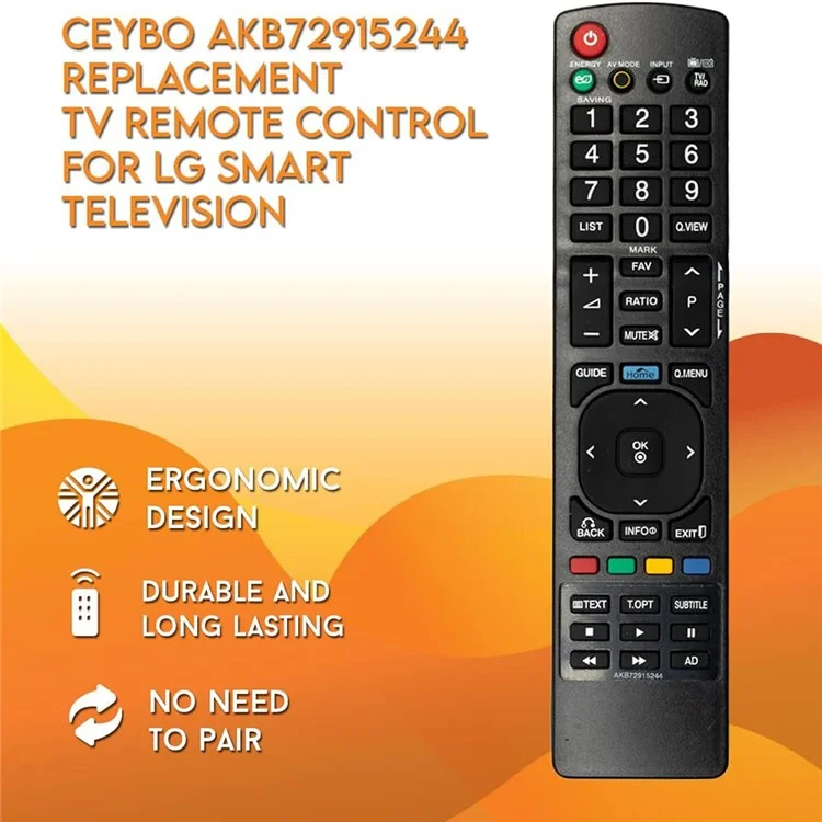 AKB72915244 For LG TV Remote Control Replacement 1-10m Range Wireless Controller