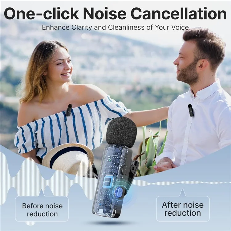 Système de microphone-cravate sans fil BOYA BY-V4U à 4 canaux avec boîtier de charge pour smartphones iPhone 15 / 16 Series à port USB-C
