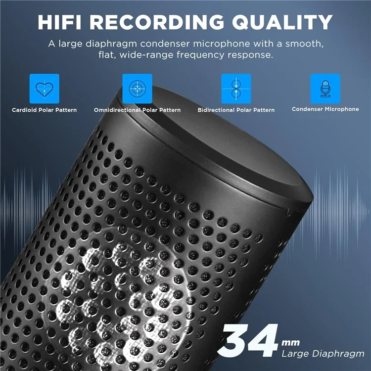 BOYA BY-M1000 Pro Microphone de Podcast Chant à Grand Diaphragme pour Audio Domestique