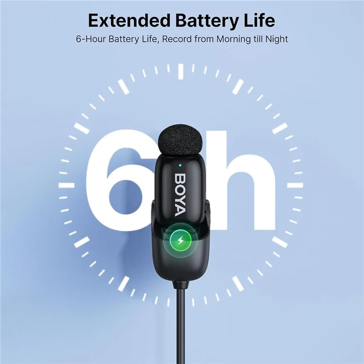BOYA Mini-07 Wireless Lavalier Microphone Recording Interviewing Vlogging Mic with USB-C Receiver