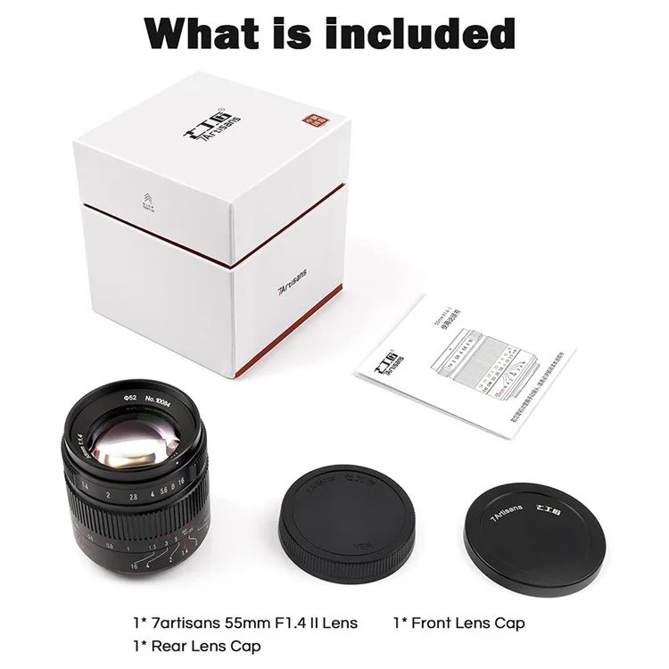 7ARTISANS 55mm F1.4 II V2.0 Manual Focus Camera Portrait Lens for Sony E-Mount / Fuji X-Mount / Nikon Z-Mount / M4/3-Mount Mirrorless Cameras