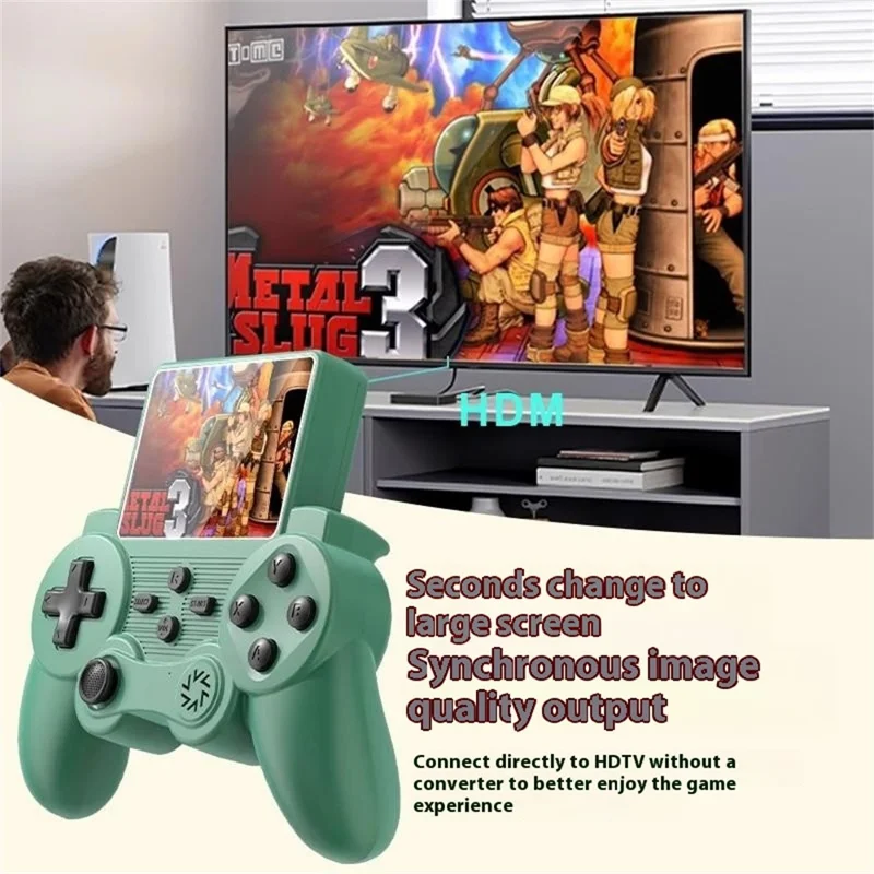 Q20 Handheld Game Console Retro Mini Arcade Machine with Game Card Slot, Dual Controllers - Green