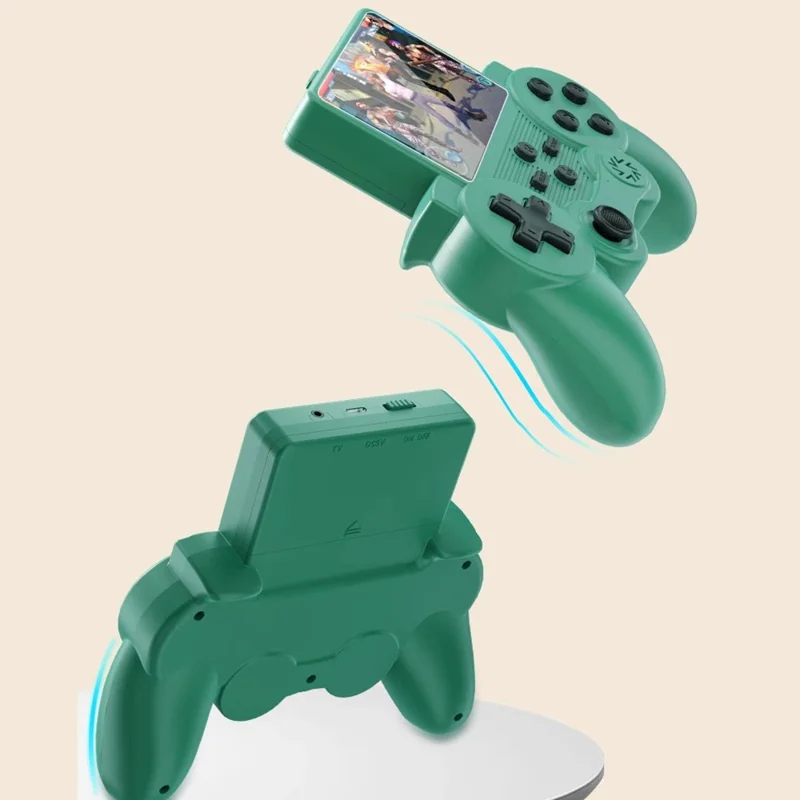 Q20 Handheld Game Console Retro Mini Arcade Machine with Game Card Slot, Dual Controllers - Green