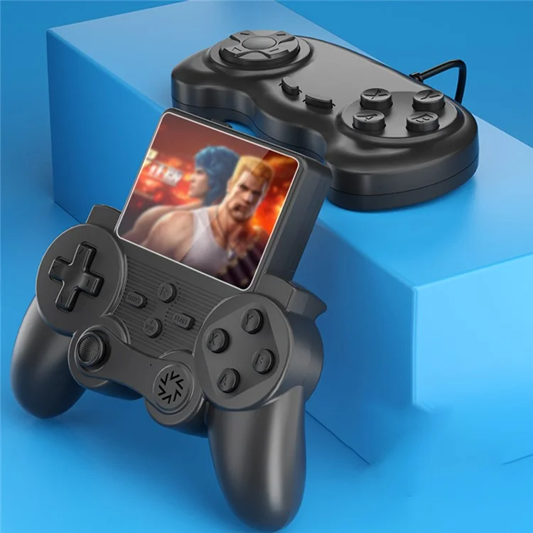 Q20 Handheld Game Console Retro Mini Arcade Machine with Game Card Slot, Dual Controllers - Black