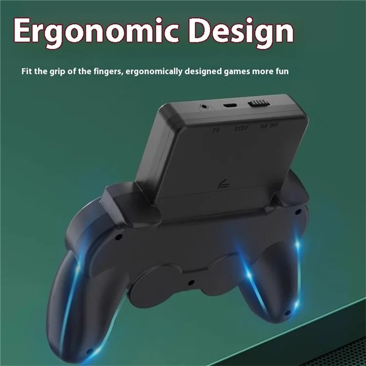 Q20 Handheld Game Console Retro Mini Arcade Machine with Game Card Slot, Dual Controllers - Black