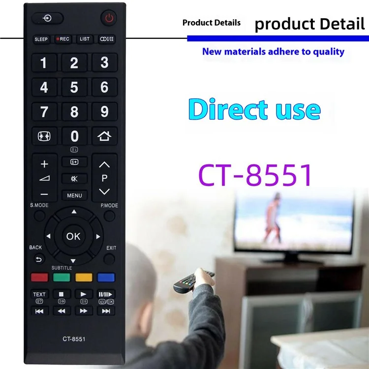 CT-8551 For Toshiba TV Ergonomic Remote Control Universal Replacement Controller