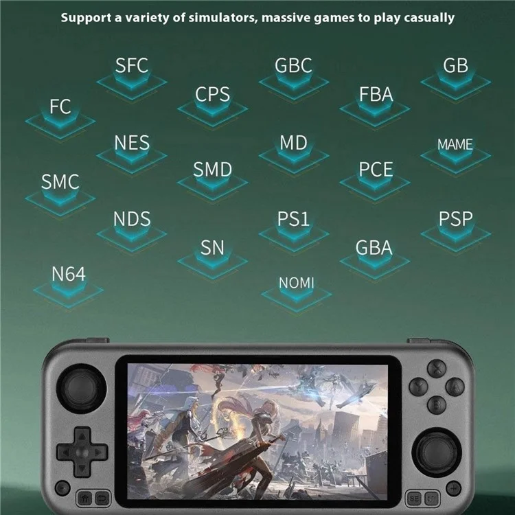 R50PRO 5,0-Zoll-HD-Bildschirm Retro-Spielekonsole Android-System Handheld-Gamepad mit 64-GB-TF-Karte - Titangrau