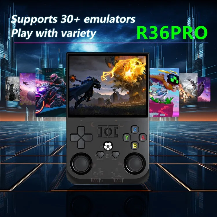 R36 PRO 64G Console de jeu portable rétro avec écran de 3,5 pouces et machine d'arcade portable - Blanc
