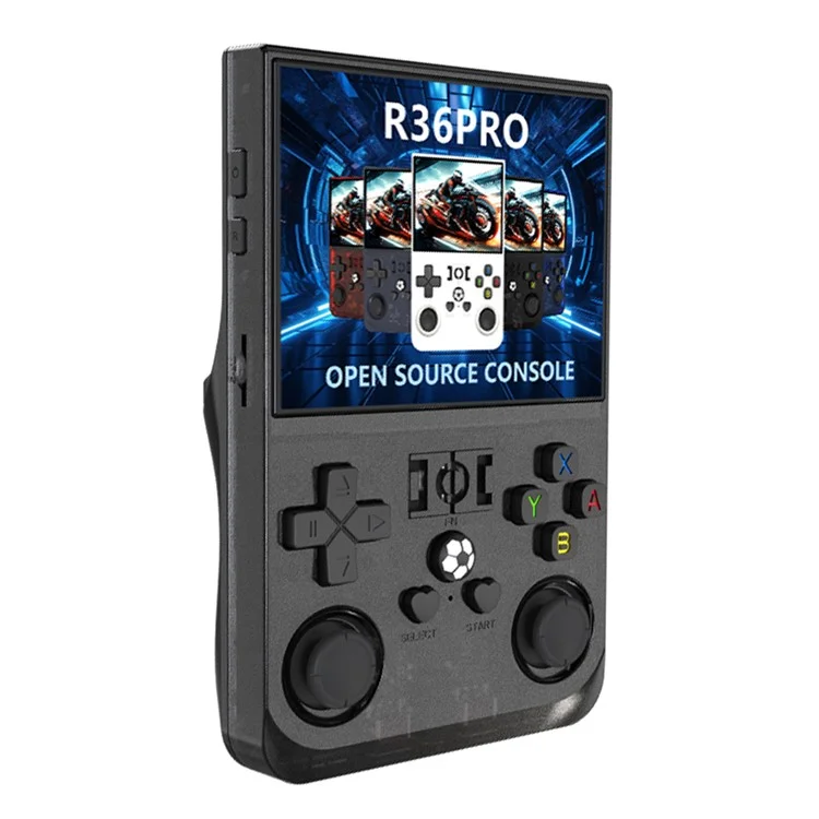 Console de Jogos Portátil R36 PRO 128G Retrô com Tela de 3,5 Polegadas - Máquina de Arcade Portátil em Preto Transparente